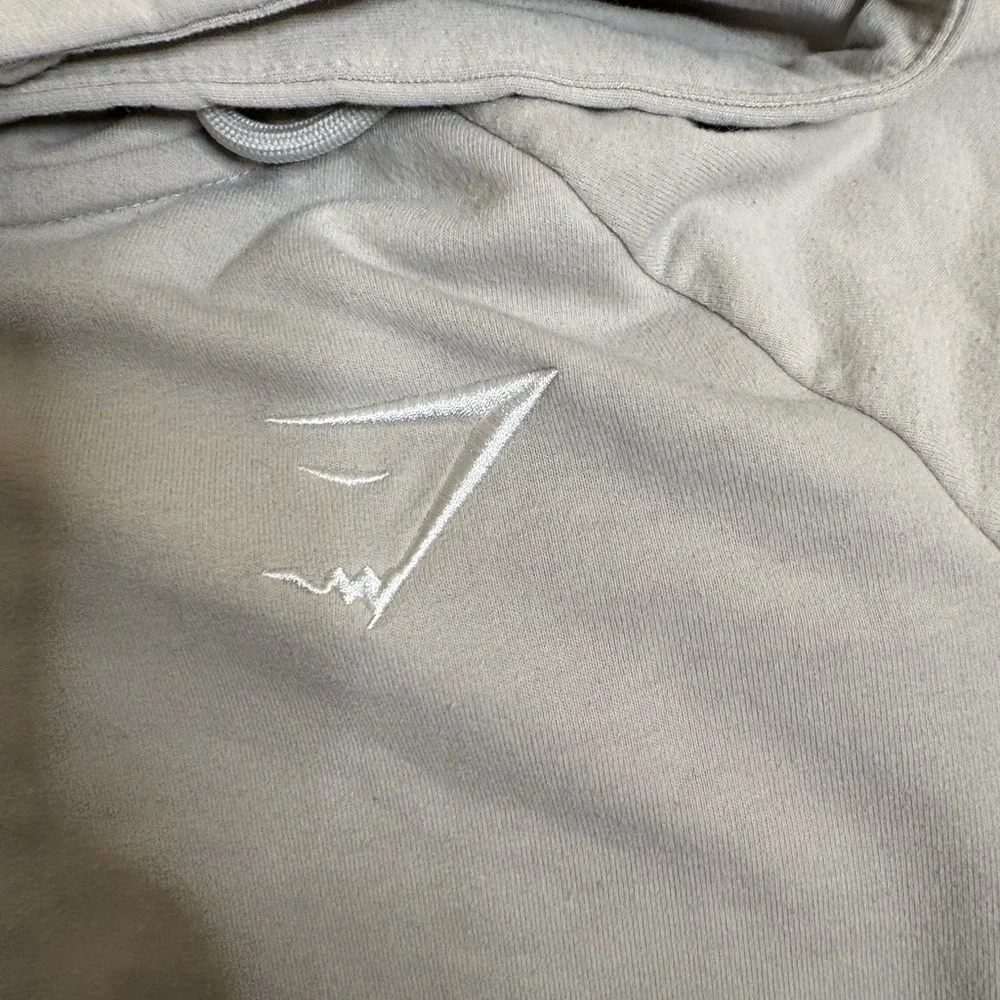 Gymshark Hoodie Mens S Biege Full Zip Athletic Lightweight Performance Jacket